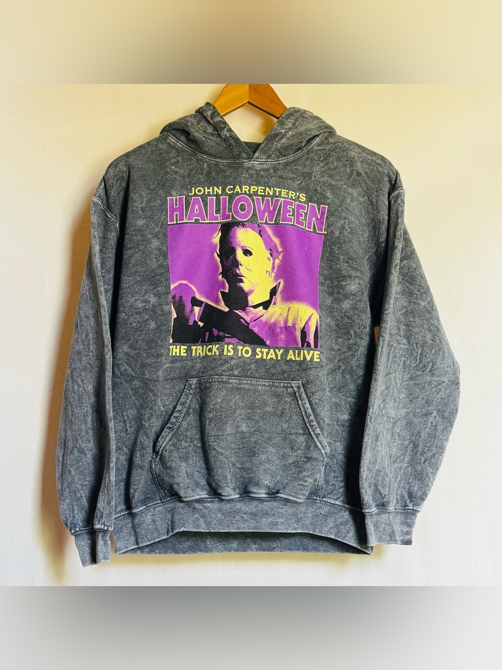 Vintage John Carpenter’s Halloween Michael Myers Hoodie Men’s L ACID WASH